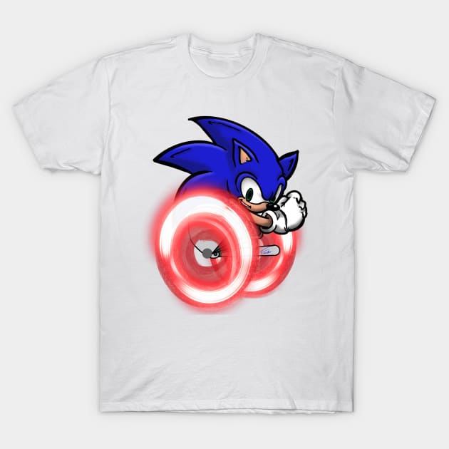 Wheelchair Sonic T-Shirt by freezethecomedian